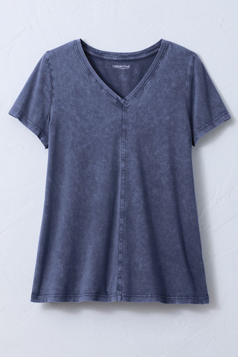 Vintage-Wash V-Neck Tee