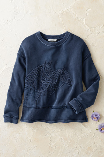 Wild Horses Embroidered Sweatshirt